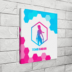 Холст квадратный Tomb Raider neon gradient style, цвет: 3D-принт — фото 2
