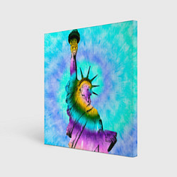 Холст квадратный Тай дай статуя свободы, цвет: 3D-принт