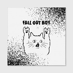 Холст квадратный Fall Out Boy рок кот на светлом фоне, цвет: 3D-принт — фото 2