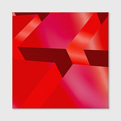 Холст квадратный Красная геометрия, цвет: 3D-принт — фото 2
