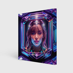 Холст квадратный Девушка в кристалле, цвет: 3D-принт