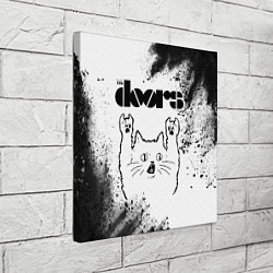 Холст квадратный The Doors рок кот на светлом фоне, цвет: 3D-принт — фото 2