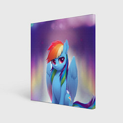 Холст квадратный Пони Рейнбоу Дэш, цвет: 3D-принт