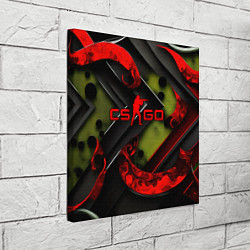 Холст квадратный CS GO abstract green red, цвет: 3D-принт — фото 2