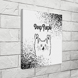 Холст квадратный Deep Purple рок кот на светлом фоне, цвет: 3D-принт — фото 2