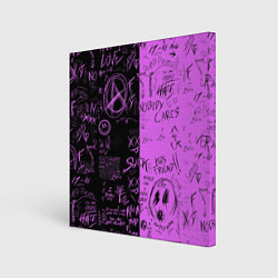 Холст квадратный Dead inside purple black, цвет: 3D-принт