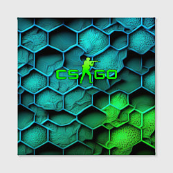 Холст квадратный CS GO green blue, цвет: 3D-принт — фото 2