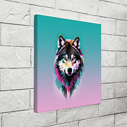 Холст квадратный Волчья морда - поп-арт, цвет: 3D-принт — фото 2