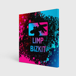 Холст квадратный Limp Bizkit - neon gradient, цвет: 3D-принт
