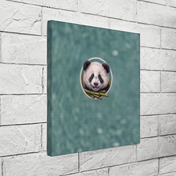 Холст квадратный Милая мордочка панды с бамбуком, цвет: 3D-принт — фото 2