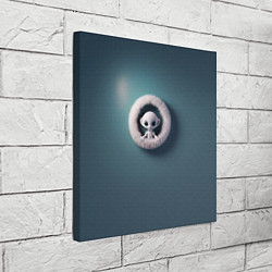 Холст квадратный Забавный зеленоглазый пришелец, цвет: 3D-принт — фото 2