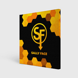 Холст квадратный Sally Face - gold gradient, цвет: 3D-принт