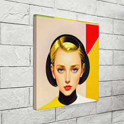 Холст квадратный Девушка с жёлтыми волосами конструктивизм, цвет: 3D-принт — фото 2