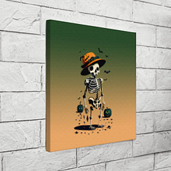 Холст квадратный Funny skeleton - halloween - neural network, цвет: 3D-принт — фото 2