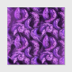 Холст квадратный Фиолетовые щупальца и дым, цвет: 3D-принт — фото 2