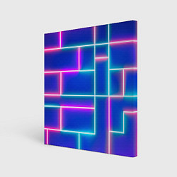Холст квадратный Неон линии, цвет: 3D-принт