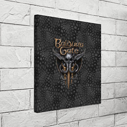 Холст квадратный Baldurs Gate 3 logo dark black, цвет: 3D-принт — фото 2