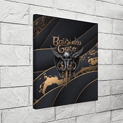 Холст квадратный Baldurs Gate 3 logo dark logo, цвет: 3D-принт — фото 2