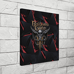 Холст квадратный Baldurs Gate 3 logo dark red, цвет: 3D-принт — фото 2