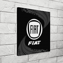 Холст квадратный Fiat speed на темном фоне со следами шин, цвет: 3D-принт — фото 2