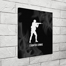Холст квадратный Counter Strike glitch на темном фоне, цвет: 3D-принт — фото 2