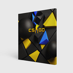 Холст квадратный CSGO blue yellow abstract, цвет: 3D-принт