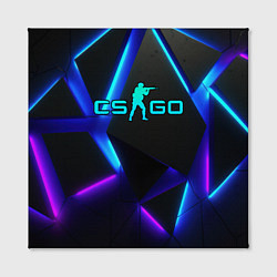 Холст квадратный CSGO neon geometry, цвет: 3D-принт — фото 2