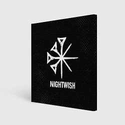 Холст квадратный Nightwish glitch на темном фоне, цвет: 3D-принт
