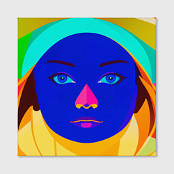 Холст квадратный Девушка монашка с синим лицом, цвет: 3D-принт — фото 2