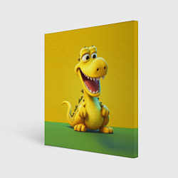 Холст квадратный Жёлтый крокодил, цвет: 3D-принт