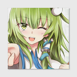 Холст квадратный Touhou Project Санаэ Котия, цвет: 3D-принт — фото 2