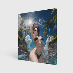 Картина квадратная Девушка в купальник на море