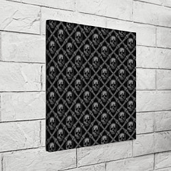 Холст квадратный Черепа и кости - чёрный, цвет: 3D-принт — фото 2