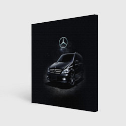 Холст квадратный Mercedes black, цвет: 3D-принт