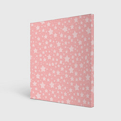 Холст квадратный Звёздочки бледно-розовый, цвет: 3D-принт