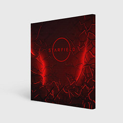 Холст квадратный Starfield red logo, цвет: 3D-принт