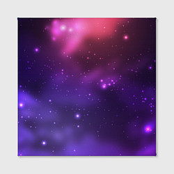 Холст квадратный Разноцветный космос - неоновое свечение, цвет: 3D-принт — фото 2