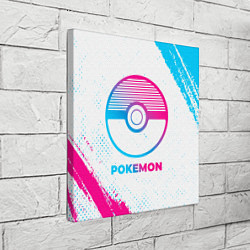 Холст квадратный Pokemon neon gradient style, цвет: 3D-принт — фото 2