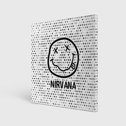 Холст квадратный Nirvana glitch на светлом фоне, цвет: 3D-принт