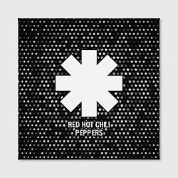 Холст квадратный Red Hot Chili Peppers glitch на темном фоне, цвет: 3D-принт — фото 2