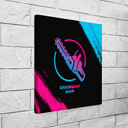 Холст квадратный Chainsaw Man - neon gradient, цвет: 3D-принт — фото 2