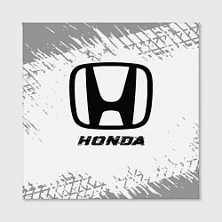 Холст квадратный Honda speed на светлом фоне со следами шин, цвет: 3D-принт — фото 2