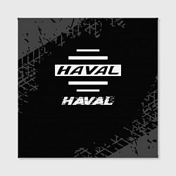 Холст квадратный Haval speed на темном фоне со следами шин, цвет: 3D-принт — фото 2