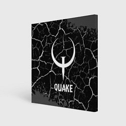 Холст квадратный Quake glitch на темном фоне, цвет: 3D-принт