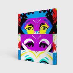 Холст квадратный Eyes - pop art - neural network, цвет: 3D-принт