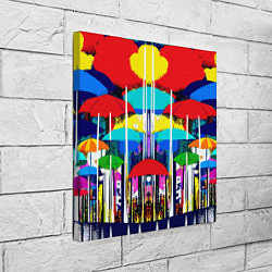 Холст квадратный Mirror pattern of umbrellas - pop art, цвет: 3D-принт — фото 2