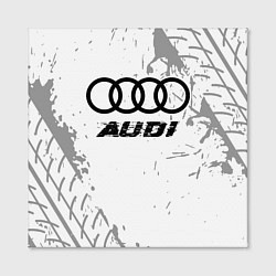 Холст квадратный Audi speed на светлом фоне со следами шин, цвет: 3D-принт — фото 2
