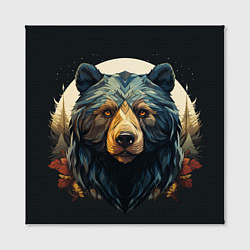 Холст квадратный Арт осенний медведь, цвет: 3D-принт — фото 2