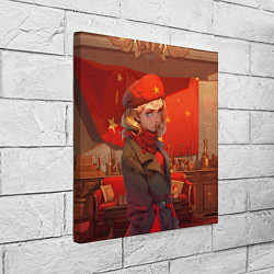 Холст квадратный Девушка и интерьер СССР, цвет: 3D-принт — фото 2