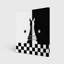 Холст квадратный Шахматный конь, цвет: 3D-принт
